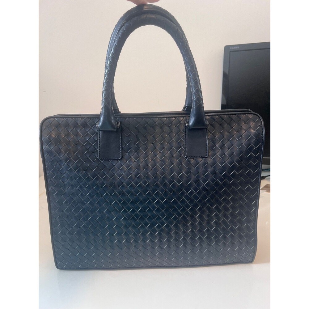 Authentic Bottega Veneta Intrecciato Leather Document/Laptop Bag